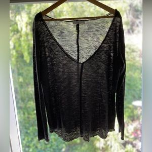 Project Social T Gray Oversized Get Up and Go Marled Long Sleeve. Size Medium.